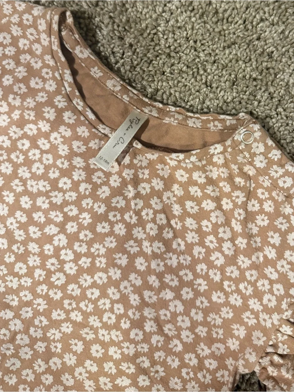 Rylee + Cru Floral Flutter Sleeve Top | 12–18M